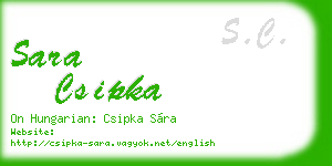sara csipka business card